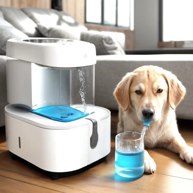Dispositivo inteligente de hidratación para mascotas en uso